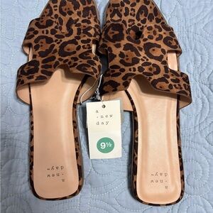 A New Day Women's Brown Leopard Sandals